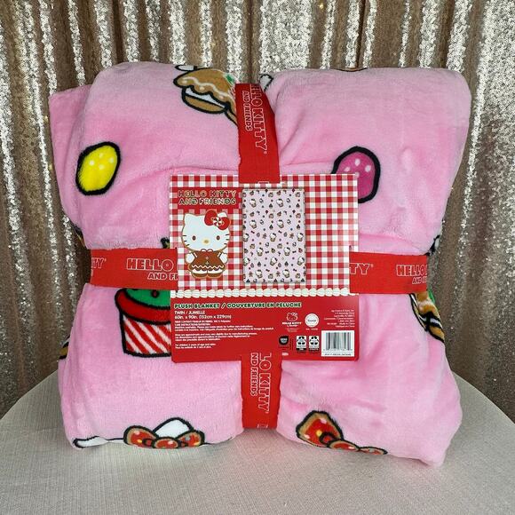 Hello Kitty Pink Candy Land Christmas Blanket Throw Twin 60x90